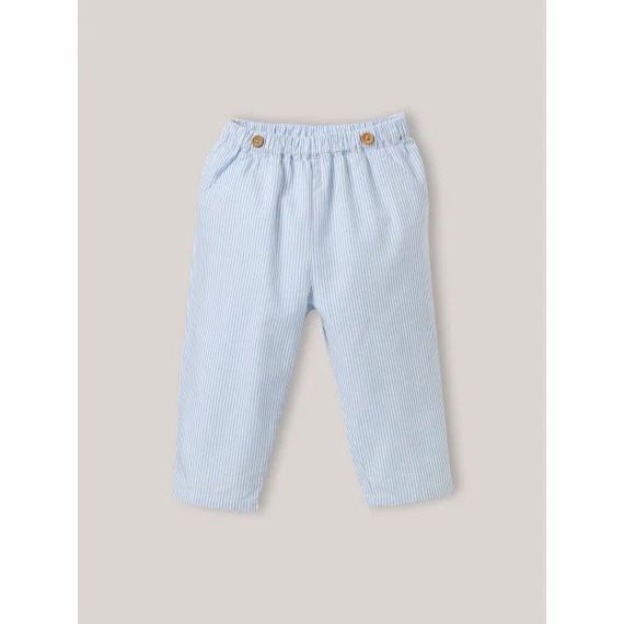Pantalon Seersucker Rayure Ciel