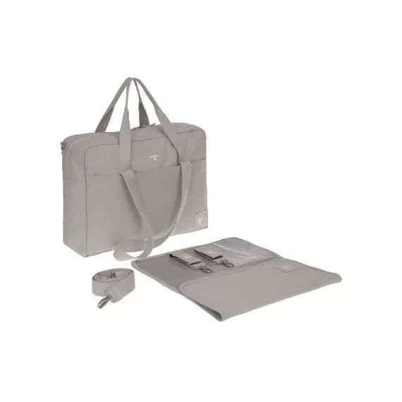 Sac à langer à anses en coton bio Green Label Taupe