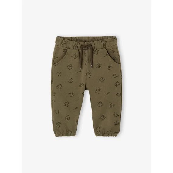 Pantalon imprimé en molleton bébé olive