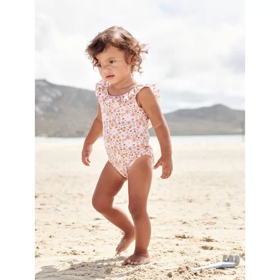 Maillot de bain 1 pièce bébé fille vintage rose