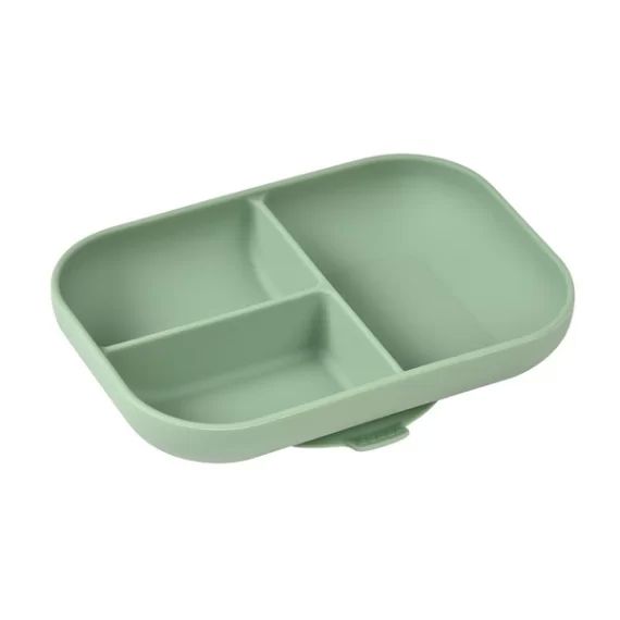 Assiette Compartimentée Silicone Béaba – Vert Sauge