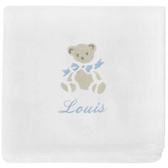 Lange ours bleu personnalisable (70 x 70 cm)