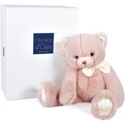 Coffret peluche ours rose Preppy Chics (30 cm)