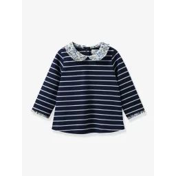 Marinière bébé tissu Liberty® – coton bio CYRILLUS rayé marine