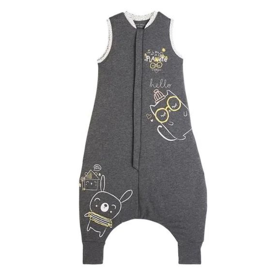 Turbulette d&rsquo;hiver avec pieds – PETIT BEGUIN – Hello Planet – Mixte – Gris gris