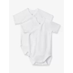 Lot de 2 bodies naissance manches courtes PETIT BATEAU blanc