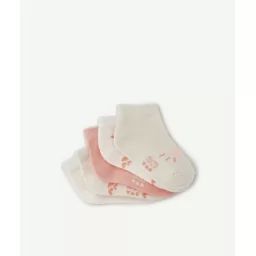 Lot de 5 paires de chaussettes bébé fille roses et beiges –  – Soldes