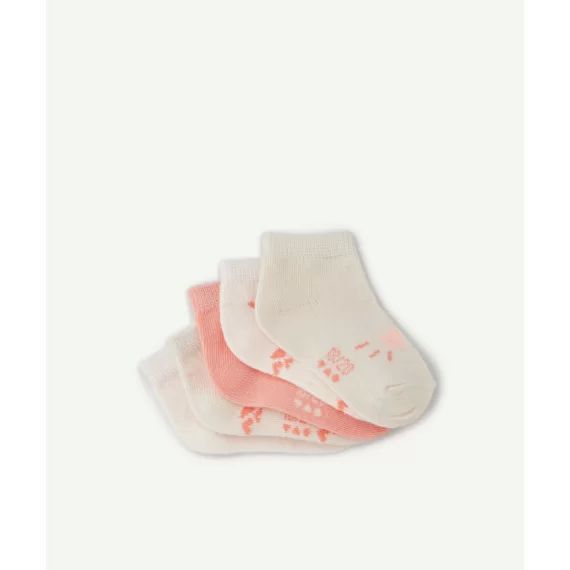 Lot de 5 paires de chaussettes bébé fille roses et beiges –  – Soldes