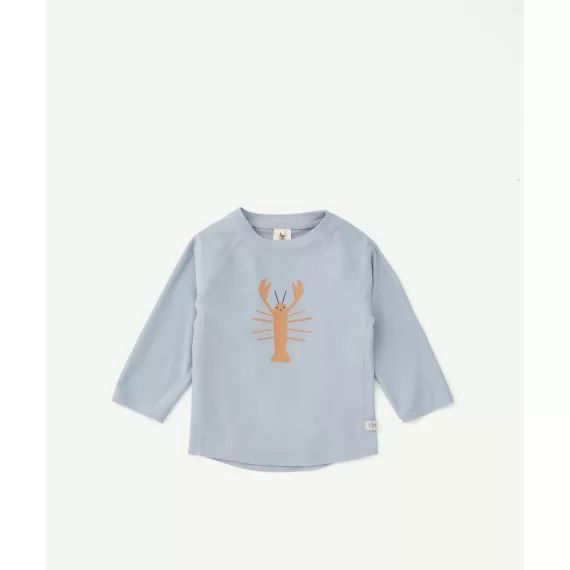 T-shirt anti-uv bébé bleu imprimé écrevisse –  – Soldes