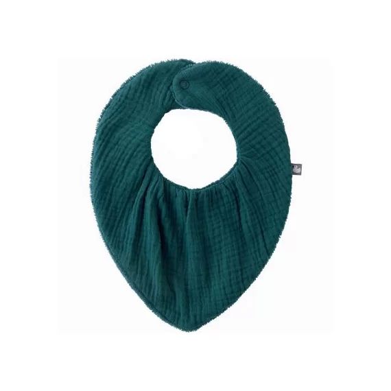 Bavoir bandana bambou réversible vert paon