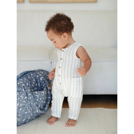 Combinaison en gaze de coton naissance écru