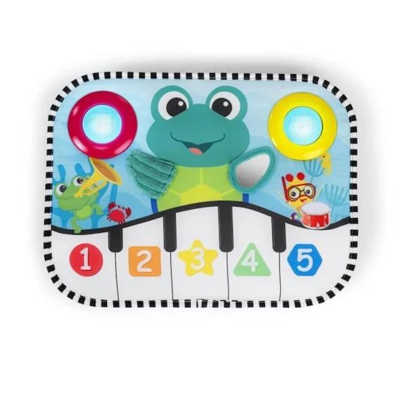 BABY EINSTEIN Ocean Explorers Neptune&rsquo;s Kick&Explore tapis de jeu musical, jouet pour berceau, dès la naissance blanc