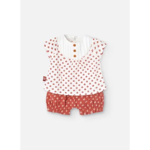 Ensemble 2 Pièces En Coton Micro-imprimé Blanc