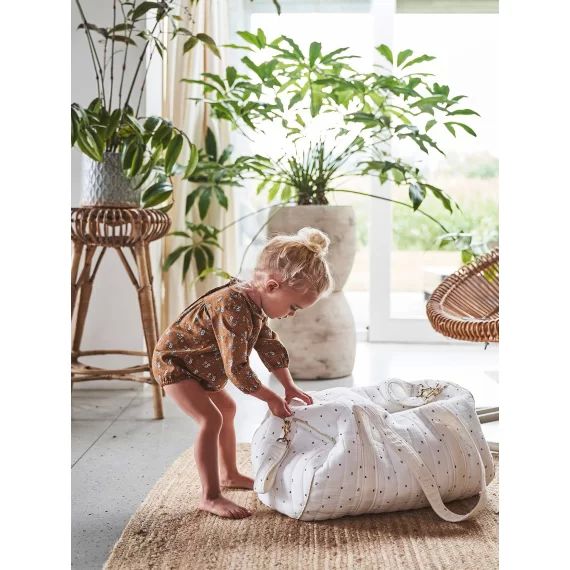 Sac à langer Baby Roll en gaze de coton ivoire imprimé