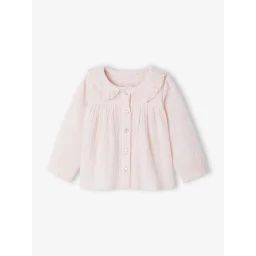 Chemise en gaze de coton bébé rose pâle