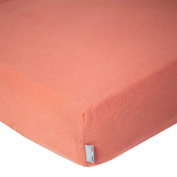 Drap Housse Uni En Gaze De Coton Terracotta