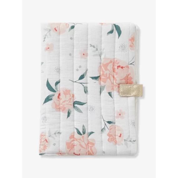 Protège carnet de santé EAU DE ROSE écru / rose