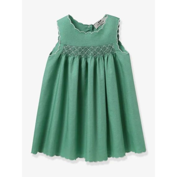 Robe Bébé À Smocks Cyrillus Vert