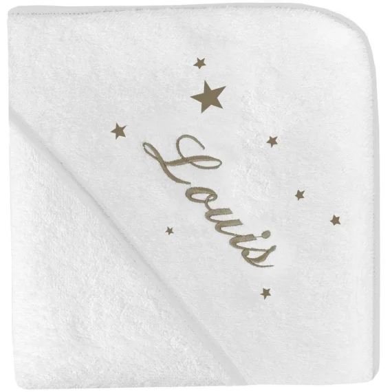 Cape de bain étoile taupe personnalisable (80 x 80 cm)