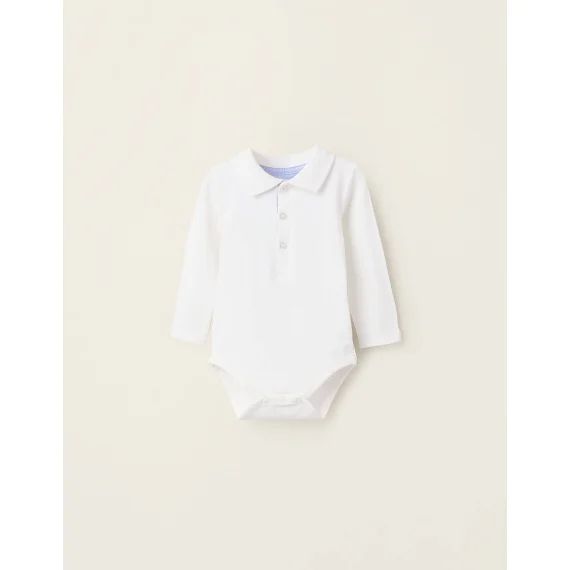 Body-polo À Manches Longues Blanc