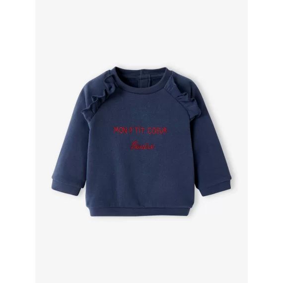 Sweat bébé en molleton personnalisable marine