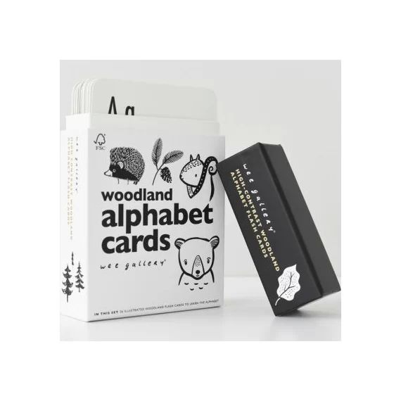 Cartes imagier pour bébé en anglais Alphabet des bois