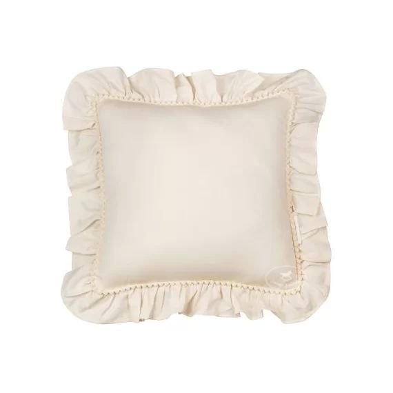 Coussin carré à volants vanille Boho (45 x 45 cm)