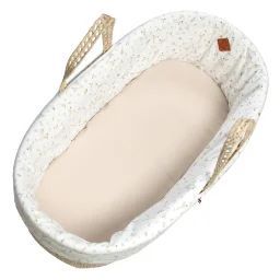 Habillage De Couffin En Coton Sidonia Blanc Imprimé Minimaliste