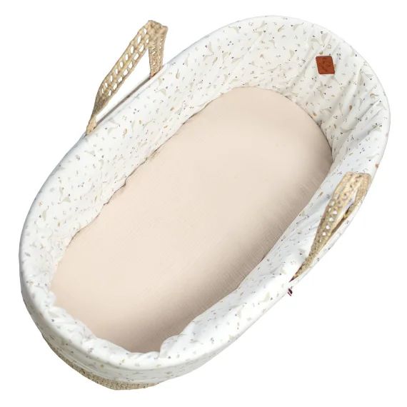 Habillage De Couffin En Coton Sidonia Blanc Imprimé Minimaliste