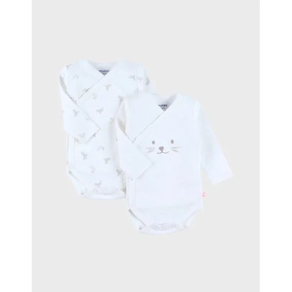 Lot De 2 Bodies Croisés En Coton Blanc