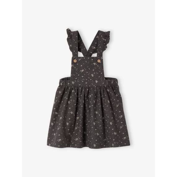 Robe-salopette en coton gratté bébé anthracite