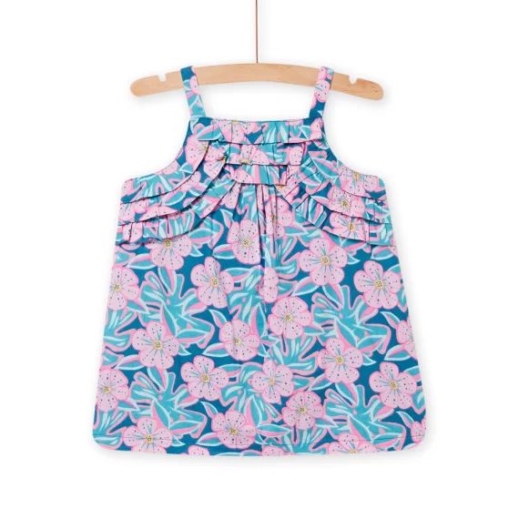 Robe Bleu Pétrole À Imprimé Fleuri Bébé Fille