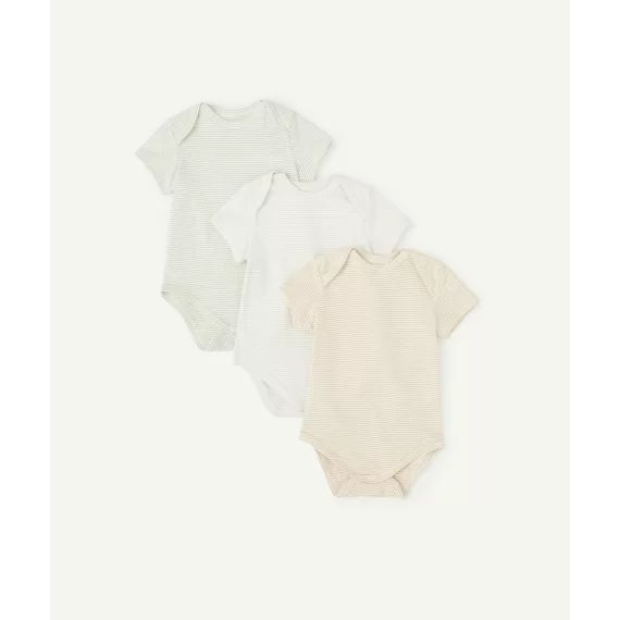 Lot de 3 bodies manches courtes en coton biologique –  – Soldes