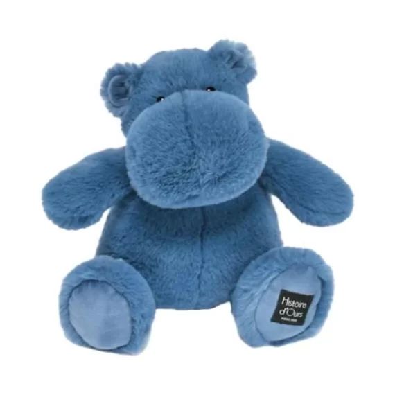 Histoire d&rsquo;Ours – Peluche Hippopotame – Hip&rsquo;Blue – Bleu – 25 cm bleu