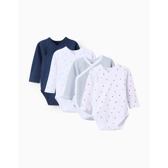 Lot De 4 Bodies Croisés &lsquo;hearts&rsquo; Multicolore