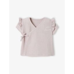 Brassière naissance en gaze de coton bébé lilas