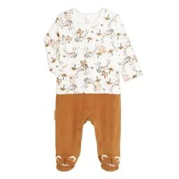 Pyjama bébé en velours Benghali blanc