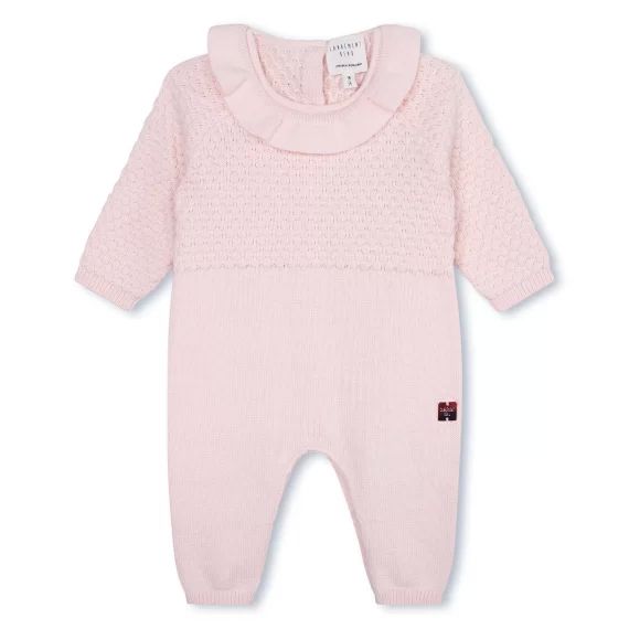 Combinaison sans pieds tricot Fille Rose