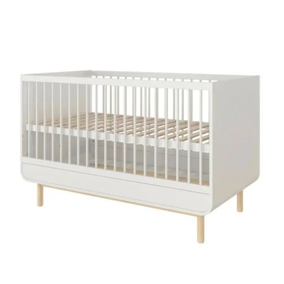 Lit Bébé Évolutif Sasha Blanc 70×140 Cm Blanc
