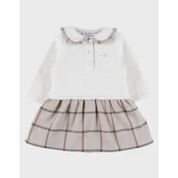 Robe En Coton À Carreaux Beige