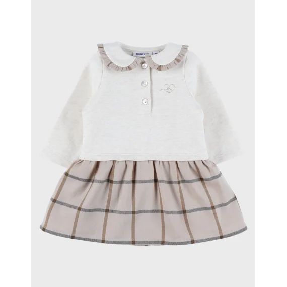 Robe En Coton À Carreaux Beige