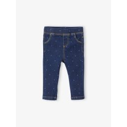 Tregging bébé fille en denim imprimé BASICS denim brut