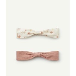 Lot de 2 bandeaux bébé fille rose et blanc –  – Soldes