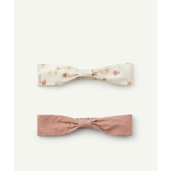 Lot de 2 bandeaux bébé fille rose et blanc –  – Soldes