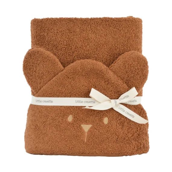 Cape de bain à oreilles Ourson – caramel
