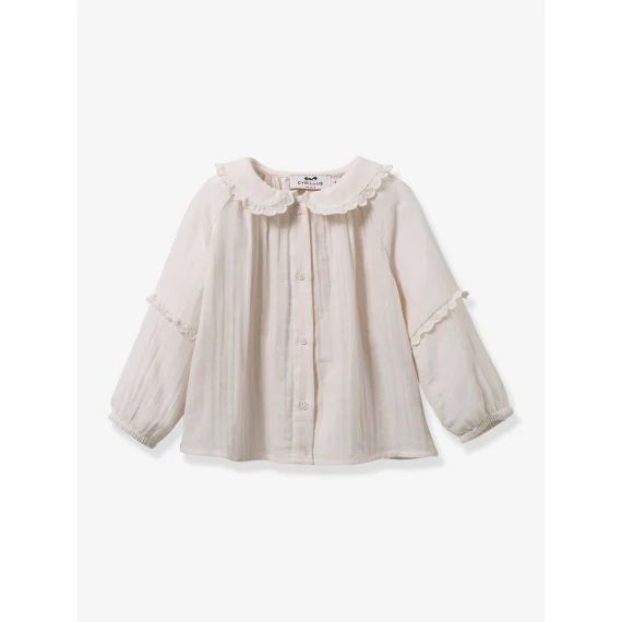 Blouse en gaze de coton bébé – coton bio CYRILLUS écru