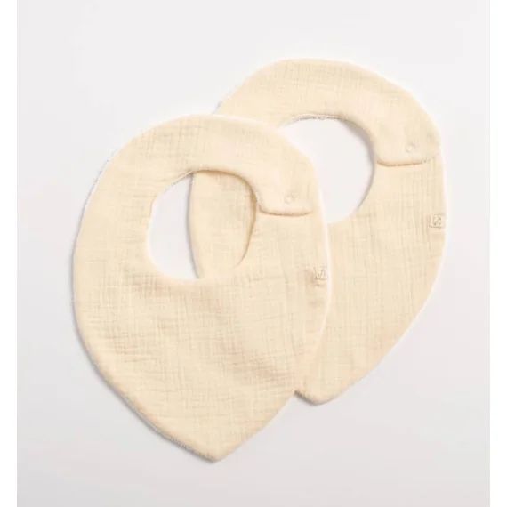 Bavoirs En Gaze De Coton Écru Lot De 2 Les Unis Beige