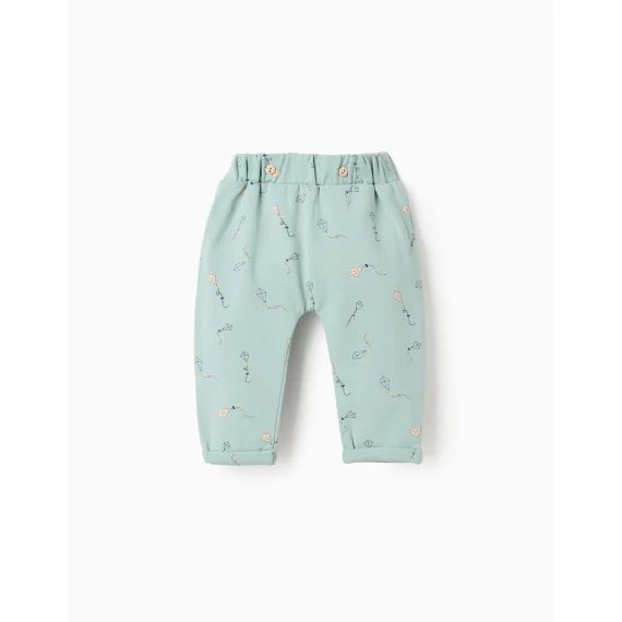 Pantalon Gratté Avec Motif &lsquo;perroquet&rsquo; Vert Clair