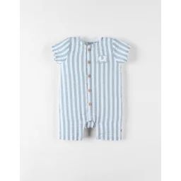 Combishort Bi-matière Rayée Éléphant Vert