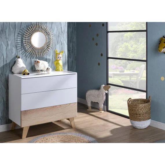 Commode Bébé Equilibre Blanc & Bois